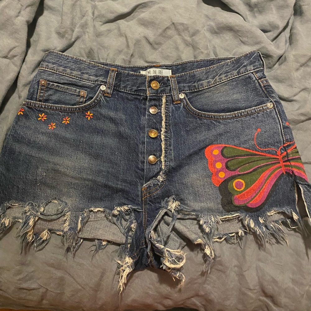 Free People butterfly shorts